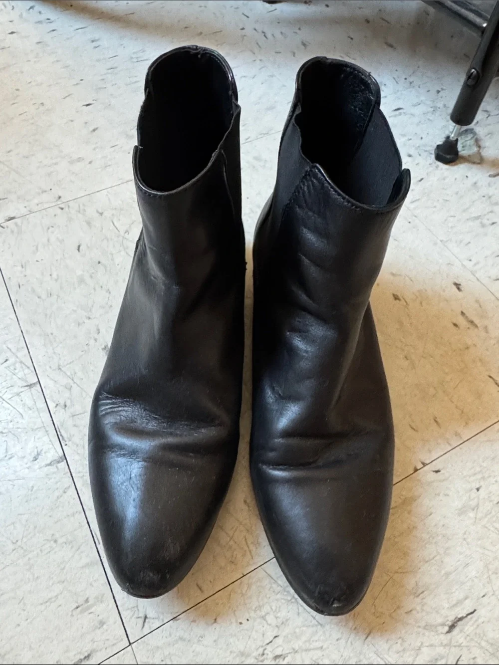 Men's Black Leather Chelsea Boots - Classic Slip-On Ankle Shoe